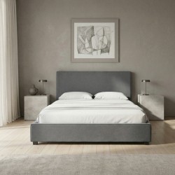 Κρεβάτι Verona  υφασμάτινο με αποθηκευτικό χώρο χρώμα ανθρακί 160x200εκ.