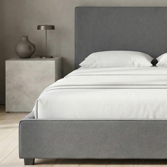 Κρεβάτι Verona  υφασμάτινο με αποθηκευτικό χώρο χρώμα ανθρακί 160x200εκ.