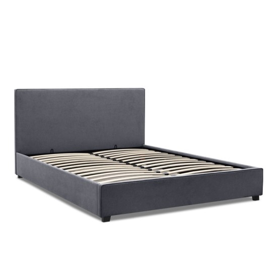 Κρεβάτι Verona  υφασμάτινο με αποθηκευτικό χώρο χρώμα ανθρακί 160x200εκ.