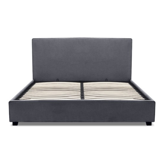 Κρεβάτι Verona  υφασμάτινο με αποθηκευτικό χώρο χρώμα ανθρακί 160x200εκ.