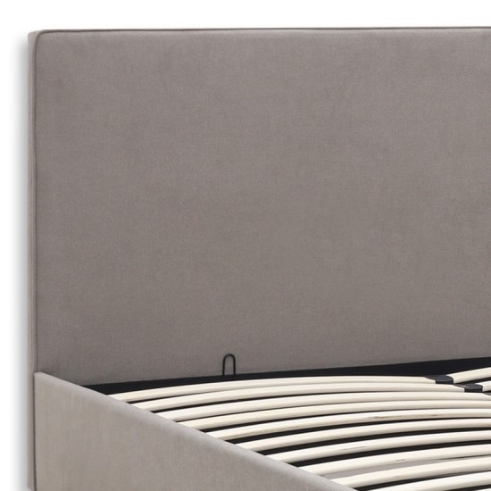 Κρεβάτι Verona  υφασμάτινο με αποθηκευτικό χώρο χρώμα γκρι - μπεζ 160x200εκ.