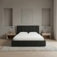 Κρεβάτι Iro  από τεχνόδερμα με αποθηκευτικό χώρο χρώμα μαύρο 150x200εκ.