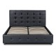 Κρεβάτι Iro  από τεχνόδερμα με αποθηκευτικό χώρο χρώμα μαύρο 150x200εκ.