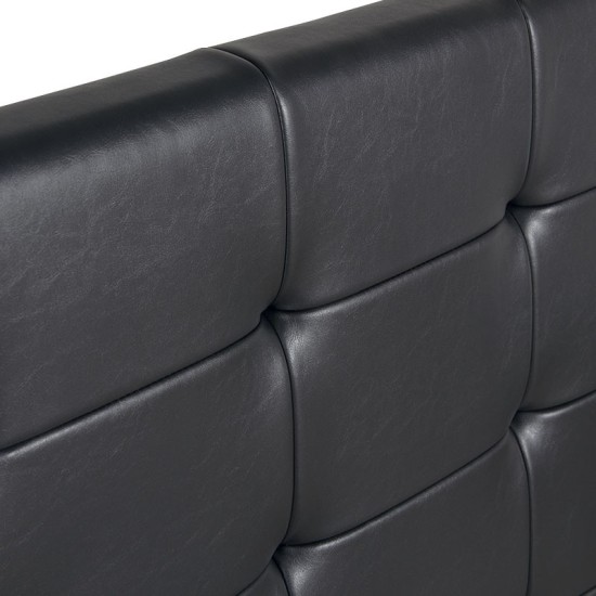 Κρεβάτι Iro  από τεχνόδερμα με αποθηκευτικό χώρο χρώμα μαύρο 150x200εκ.