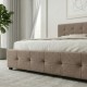 Κρεβάτι Iro  υφασμάτινο με αποθηκευτικό χώρο χρώμα μπεζ - καφέ 150x200εκ.