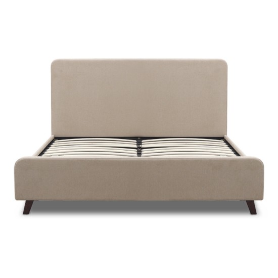 Κρεβάτι Ovelia  υφασμάτινο χρώμα μπεζ 140x190εκ.