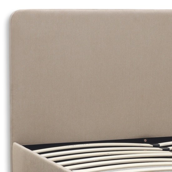 Κρεβάτι Ovelia  υφασμάτινο χρώμα μπεζ 140x190εκ.