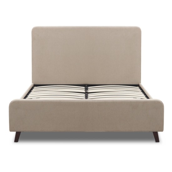 Κρεβάτι Ovelia  υφασμάτινο χρώμα μπεζ 120x200εκ.