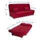 Kαναπές - κρεβάτι Tiko PLUS Megapap τριθέσιος με αποθηκευτικό χώρο και ύφασμα σε κόκκινο 200x90x96εκ. - 0053770