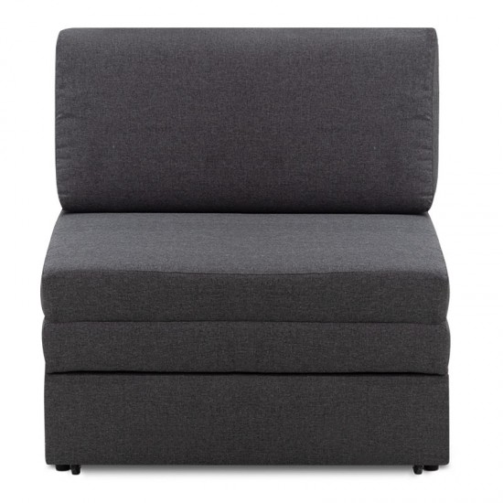 Πολυθρόνα - κρεβάτι Heaton Megapap υφασμάτινη χρώμα γκρι 85x97x88εκ. - 0207303