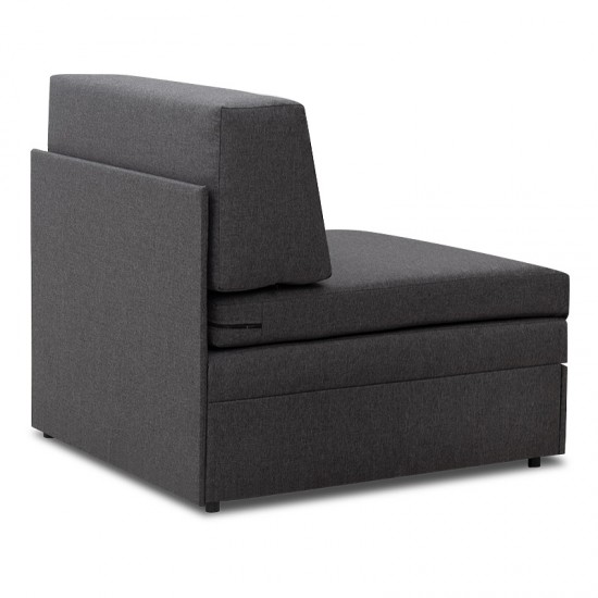 Πολυθρόνα - κρεβάτι Heaton Megapap υφασμάτινη χρώμα γκρι 85x97x88εκ. - 0207303