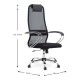 Καρέκλα γραφείου Lord Megapap με ύφασμα Mesh χρώμα μαύρο 66,5x70x123/133εκ. - 0077689