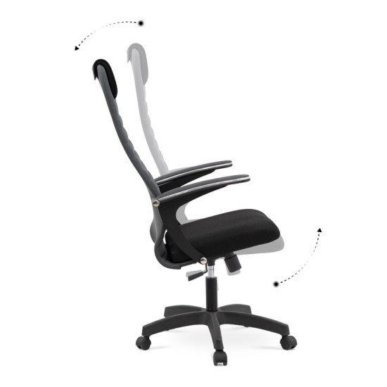 Καρέκλα γραφείου Darkness Megapap με διπλό ύφασμα Mesh γκρι - μαύρο 66,5x70x123/133εκ. - 0077699