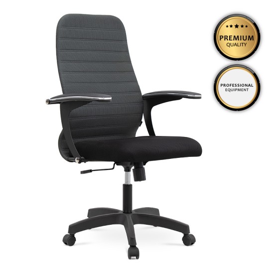 Καρέκλα γραφείου Melani Megapap με διπλό ύφασμα Mesh χρώμα γκρι - μαύρο 66,5x70x102/112εκ. - 0077705