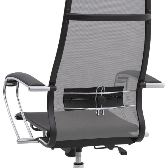 Καρέκλα γραφείου εργονομική Berta Megapap με ύφασμα Mesh σε γκρι - μαύρο 66,5x70x113,3/131εκ. - 0077711