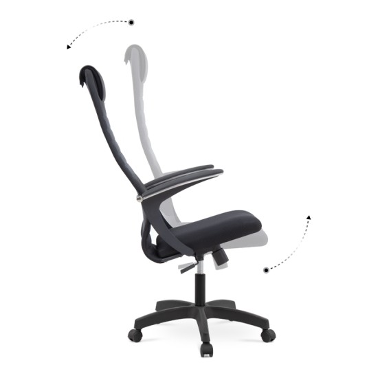 Καρέκλα γραφείου Darkness Megapap με διπλό ύφασμα Mesh χρώμα μαύρο 63x58x123/133εκ. - 0125064