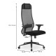 Καρέκλα γραφείου B1-111D Megapap εργονομική με διπλό ύφασμα Mesh χρώμα μαύρο 65x70x118/132εκ. - 0234140