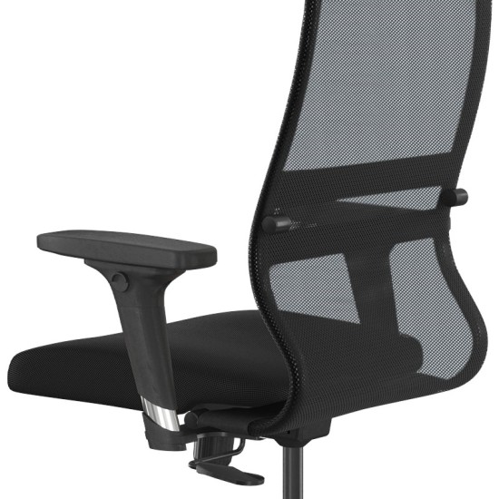 Καρέκλα γραφείου B2-8D Megapap εργονομική με ύφασμα Mesh χρώμα μαύρο 68x70x103,5/117,5εκ. - 0234141