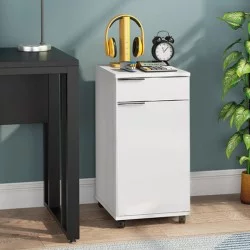 Ντουλάπι Diamond  τροχήλατο χρώμα λευκό gloss 50x40x100εκ.