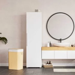 Ντουλάπα ρούχων - παπουτσοθηκη 16 ζευγών Diamond  μονόφυλλη χρώμα λευκό gloss 50x35x187εκ.