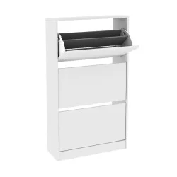 Παπουτσοθήκη Flat Duo  18 ζεύγων χρώμα λευκό 73x26x119εκ.