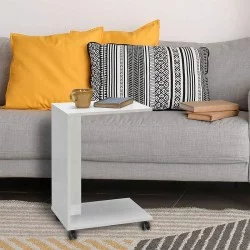 Τραπεζάκι βοηθητικό C-Shaped  χρώμα λευκό gloss 35x45x65εκ.