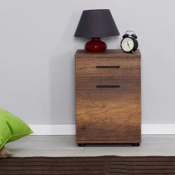 Κομοδίνο - Συρταριέρα γραφείου Trendline  χρώμα καρυδί 40x39x57εκ.