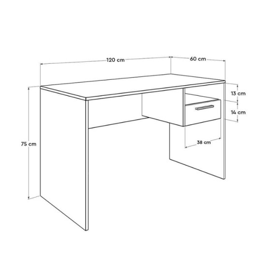 Γραφείο εργασίας Concept  χρώμα ανθρακί 120x60x75εκ.