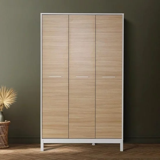 Ντουλάπα ρούχων London τρίφυλλη χρώμα oak - λευκό 120x52x202εκ. Ντουλάπα ρούχων London τρίφυλλη χρώμα oak - λευκό 120x52x202εκ.