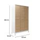 Ντουλάπα ρούχων London τρίφυλλη χρώμα oak - λευκό 120x52x202εκ. Ντουλάπα ρούχων London τρίφυλλη χρώμα oak - λευκό 120x52x202εκ.