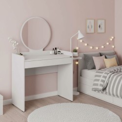 Τουαλέτα με καθρέπτη Curve  χρώμα λευκό 90x47x142εκ.