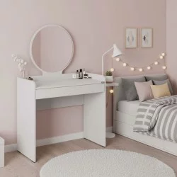 Τουαλέτα με καθρέπτη Curve  χρώμα λευκό 90x47x142εκ.