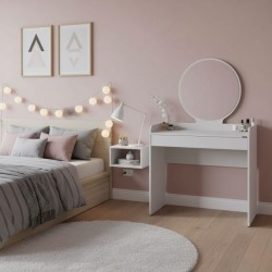 Τουαλέτα με καθρέπτη Curve  χρώμα λευκό 90x47x142εκ.