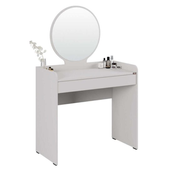 Τουαλέτα με καθρέπτη Curve  χρώμα λευκό 90x47x142εκ.