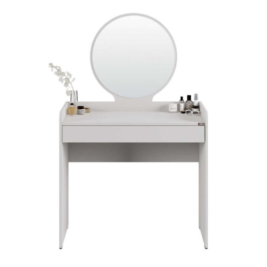 Τουαλέτα με καθρέπτη Curve  χρώμα λευκό 90x47x142εκ.