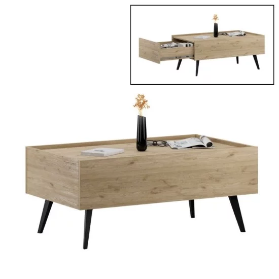 Τραπεζάκι σαλονιού Luna χρώμα florida oak 102x61x44εκ. Τραπεζάκι σαλονιού Luna χρώμα florida oak 102x61x44εκ.