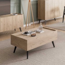 Τραπεζάκι σαλονιού Luna  χρώμα florida oak 102x61x44εκ.