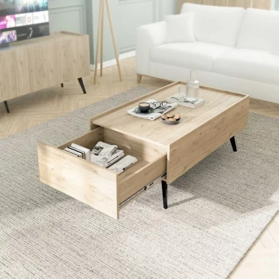 Τραπεζάκι σαλονιού Luna χρώμα florida oak 102x61x44εκ. Τραπεζάκι σαλονιού Luna χρώμα florida oak 102x61x44εκ.