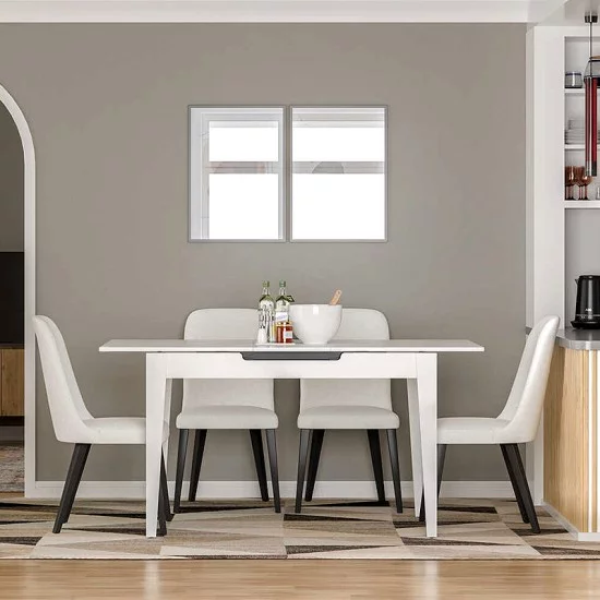 Τραπέζι Trendline  επεκτεινόμενο χρώμα λευκό 120/150x70x75εκ.