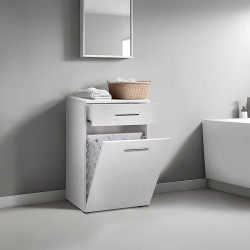 Ντουλάπι - Καλάθι απλύτων Diamond  χρώμα λευκό gloss 52x38x83εκ.