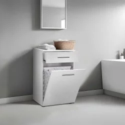 Ντουλάπι - Καλάθι απλύτων Diamond  χρώμα λευκό gloss 52x38x83εκ.