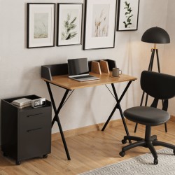 Συρταριέρα γραφείου Gamer  τροχήλατη με κλειδαριά χρώμα μαύρο 40x40x56εκ.