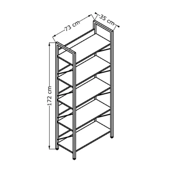 Βιβλιοθήκη Connect  χρώμα florida oak 73x35x172εκ.
