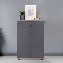 Ντουλάπι γραφείου Rio  με κλειδαριά χρώμα ανθρακί 72x34x109εκ.