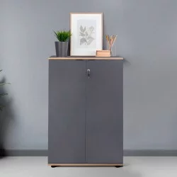 Ντουλάπι γραφείου Rio  με κλειδαριά χρώμα ανθρακί 72x34x109εκ.