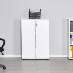 Ντουλάπι γραφείου Rio  με κλειδαριά χρώμα λευκό 72x34x109εκ.