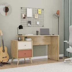 Γραφείο εργασίας Terra  χρώμα florida oak 129x55x75εκ.