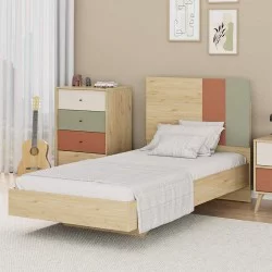Κρεβάτι Terra  χρώμα florida oak 100x200εκ.