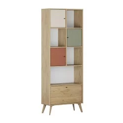Βιβλιοθήκη Terra  χρώμα florida oak 67x30x181εκ.
