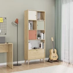 Βιβλιοθήκη Terra  χρώμα florida oak 67x30x181εκ.